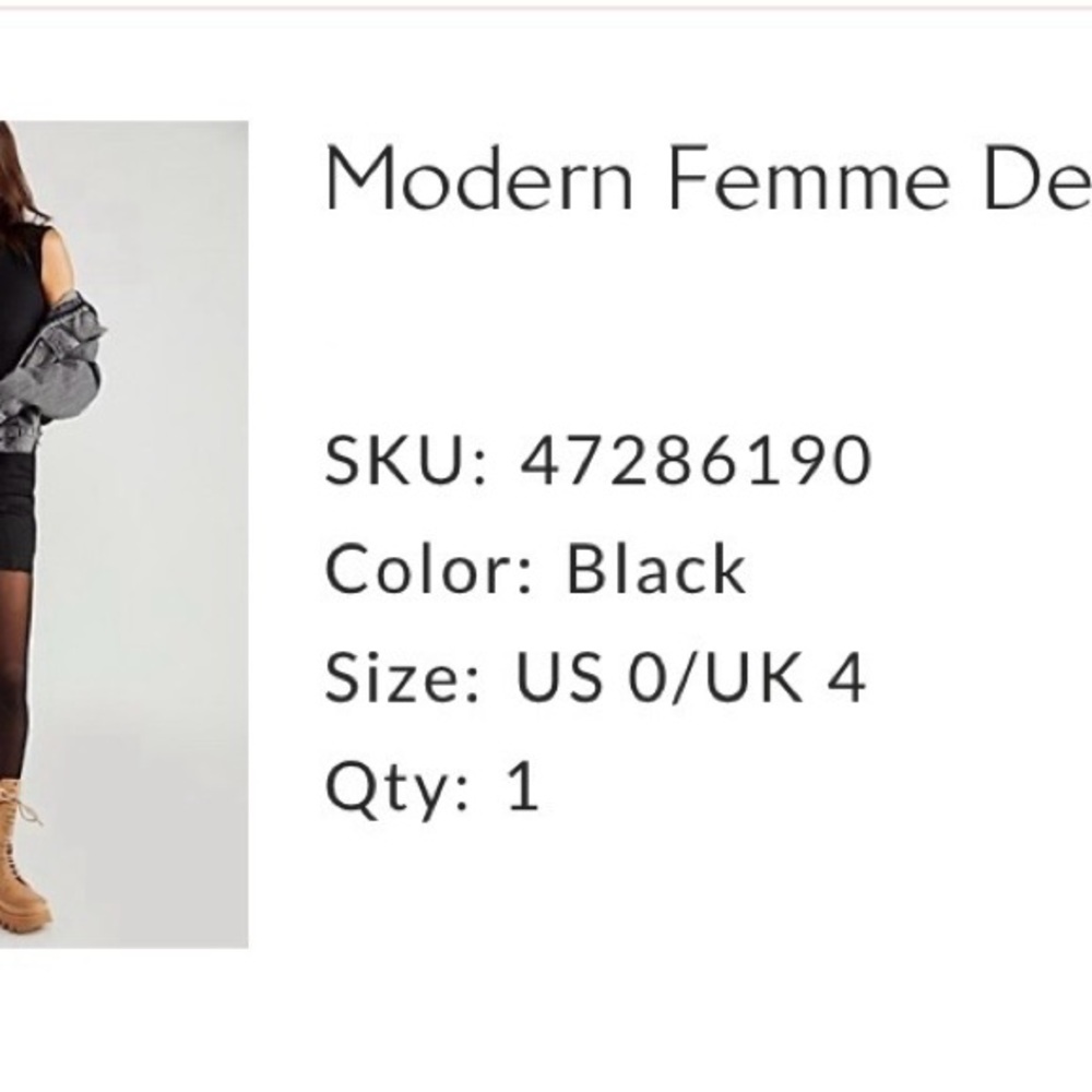NWT Free People Modern Femme Black Jean Skirt
